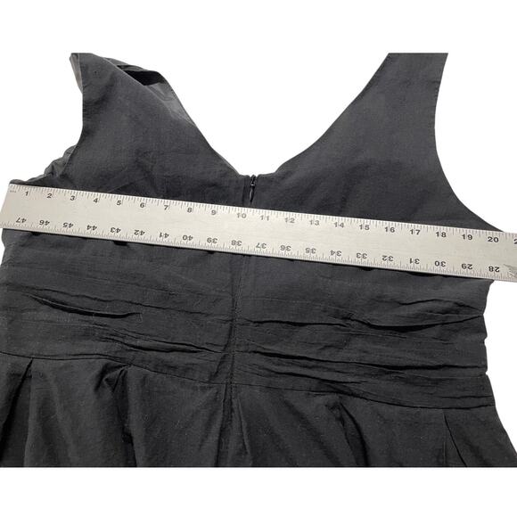 DressBarn Dress Womens 16 Black Embroidered Hem V-Neck Fit and Flare Babydoll - Picture 5 of 7